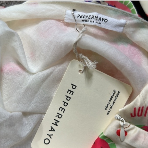 PEPPERMAYO MAYO Panama cowl neck Tutti fruitti mini slip dress 2 new doll kill - Picture 11 of 11